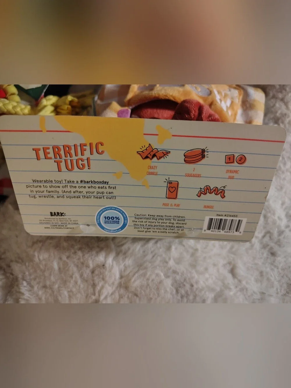 NWT BarkBox Dog Toy Lot of 3 - Guac-A-Molly, Lickin Kitchen Kit & Puptato Skins